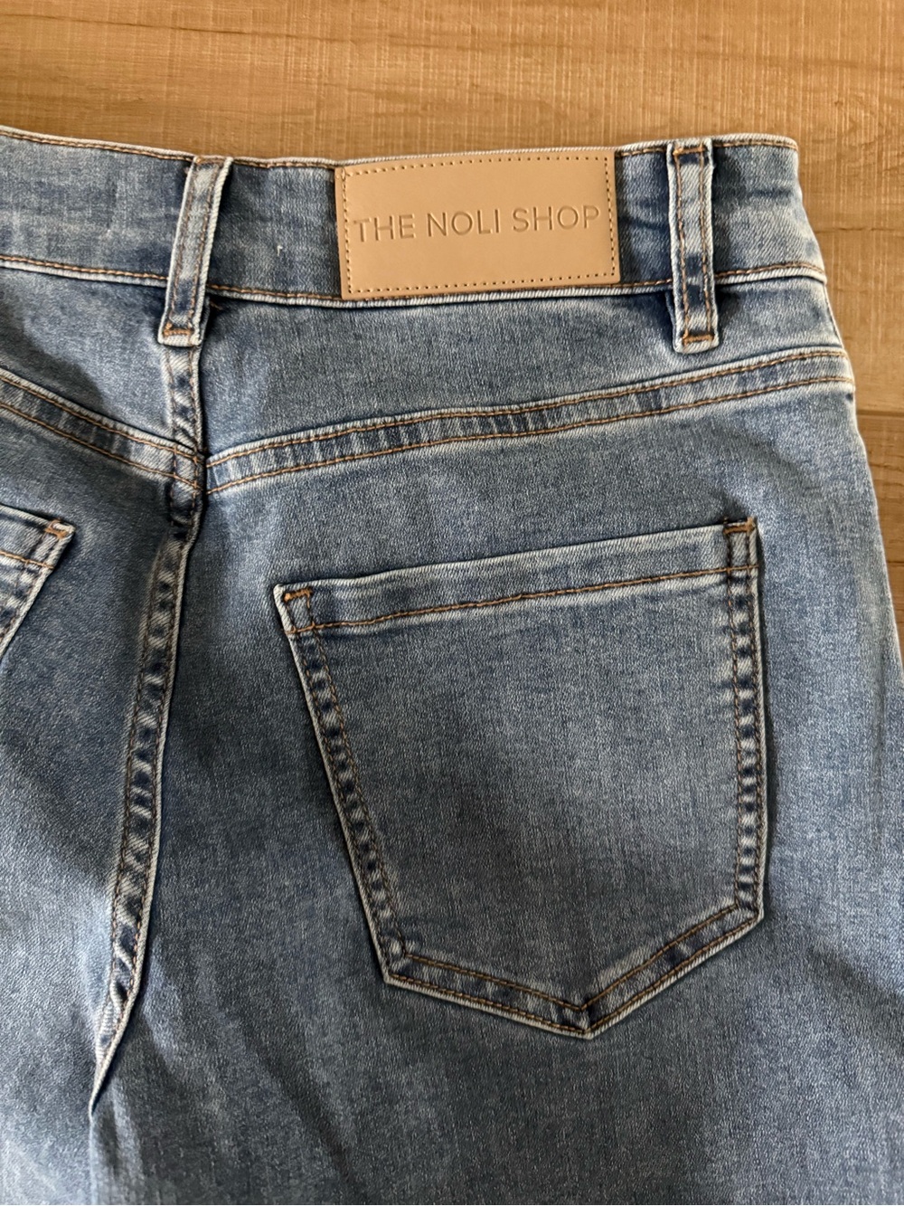 The Noli Shop Kaia Embellished Blue Wide-Leg Jeans - Picture 7 of 8